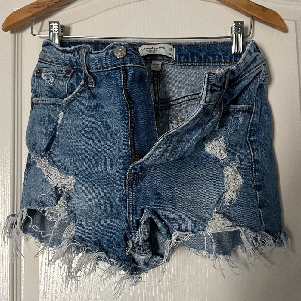 Abercrombie & Fitch The Mom Short High Rise Jean Shorts